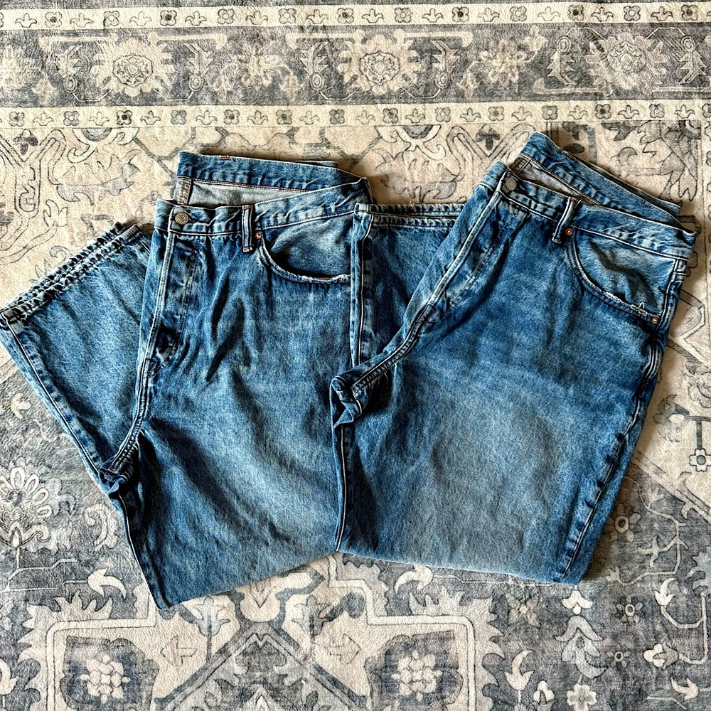 TWO Pairs EUC Men’s GAP Distressed Original Jeans, Size 42x30